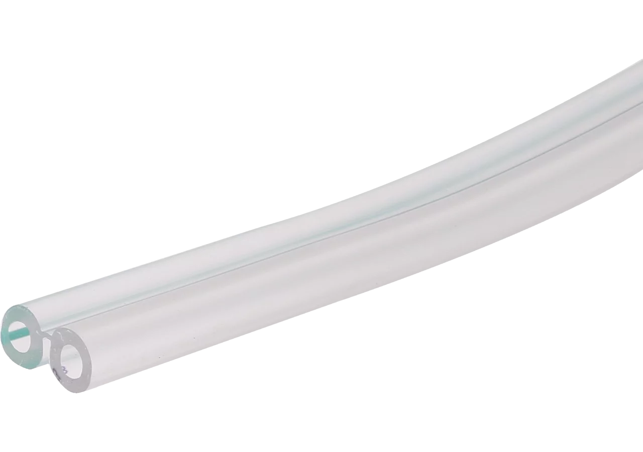 Doppelluftschlauch PVC, AD 13 x ID 7 mm, grüner Streifen, Meterware GartenShop24
