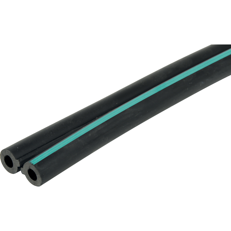 Doppelpulsschlauch Gummi, AD 13 x ID 7 mm, grüner Streifen, Rollenware – Rolle mit 25 m Schlauch GartenShop24 - Hochwertige Gartengeräte