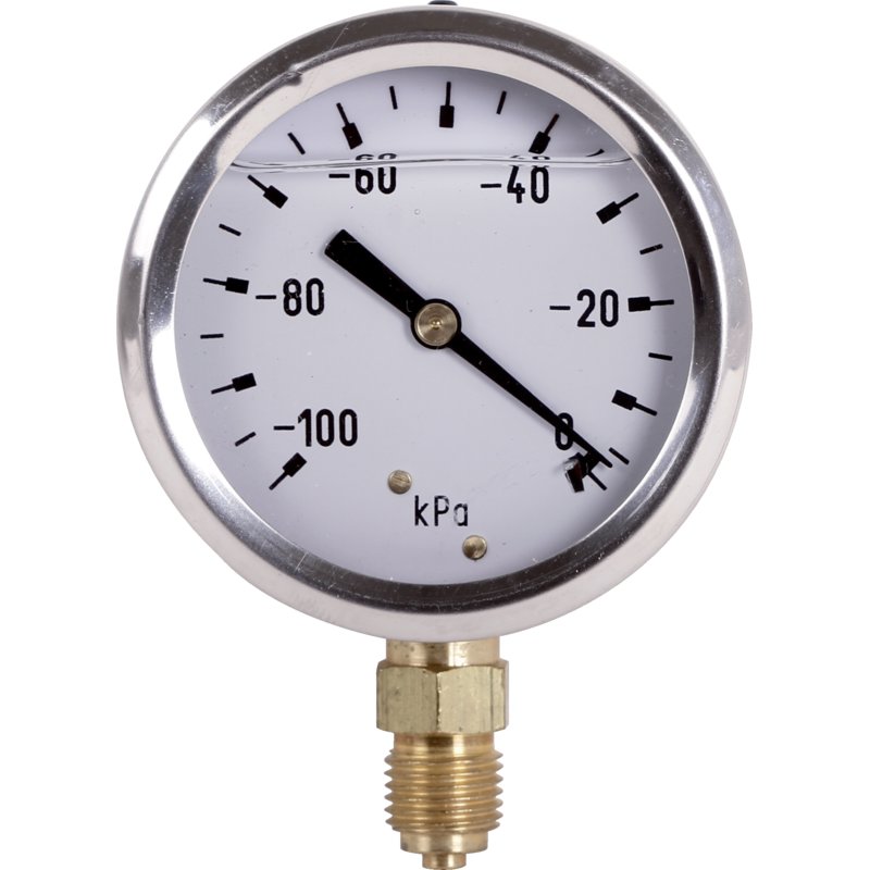 Vakuummeter AD 63 mm, Gewinde 1/4 Zoll, Gehäuse Edelstahl – Durchmesser 63 mmMit Glycerin gefüllt GartenShop24 - Hochwertige Gartengeräte