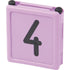 Halsbandnummer Nr. 4 Violett 54x59 mm – zweiteiliges Design für einfaches Anbringen