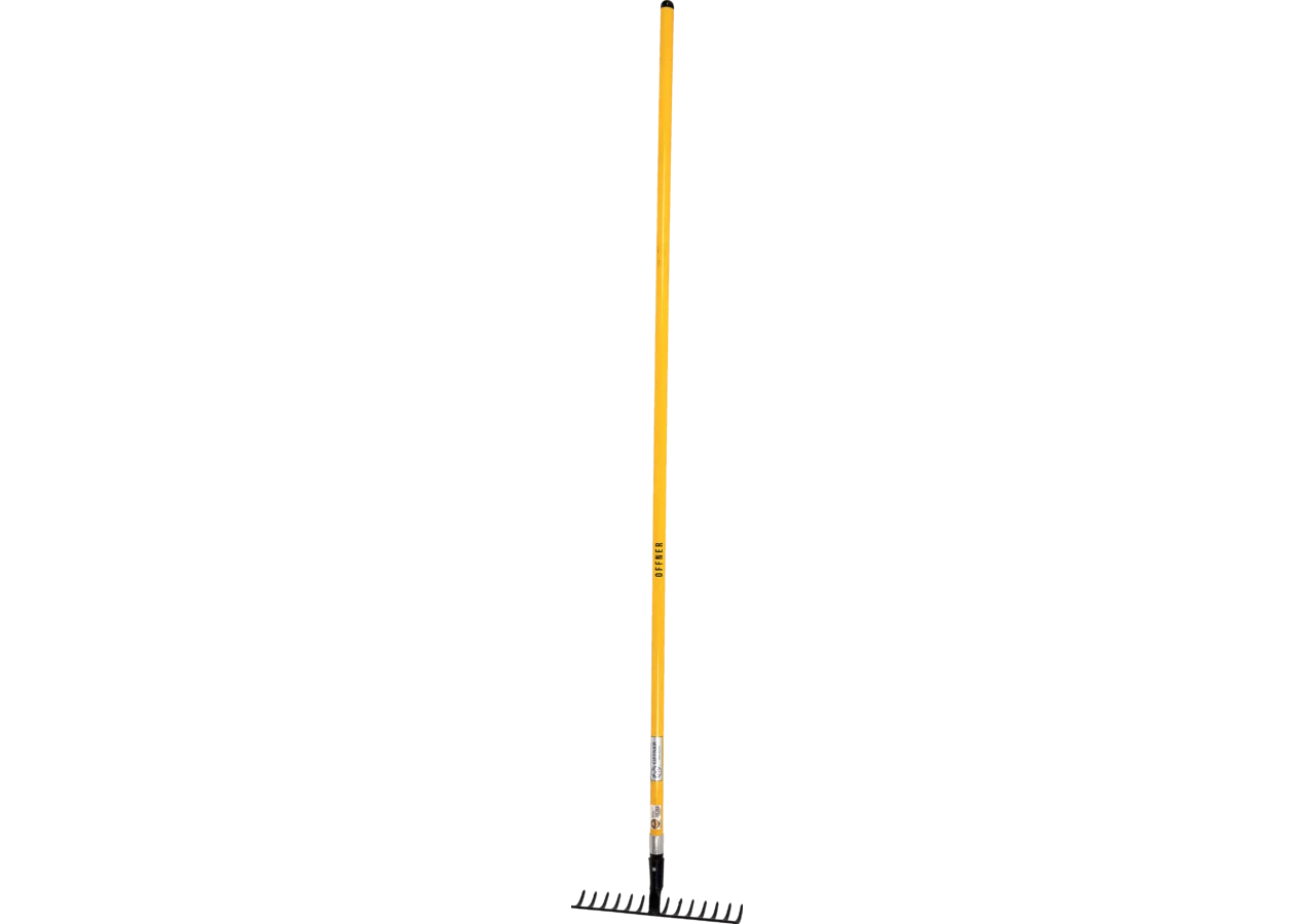 Gartenrechen mit 180 cm Fiberglasstiel, B 35 cm, 14 Zinken Offner Offner