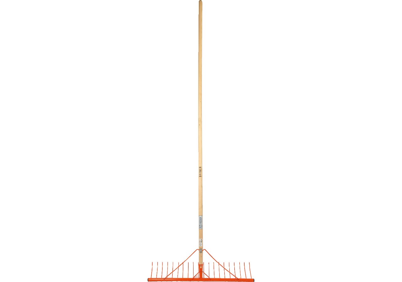 Heurechen Stahl, mit 200 cm Stiel, B 71 cm, 20 Zinken Offner Offner