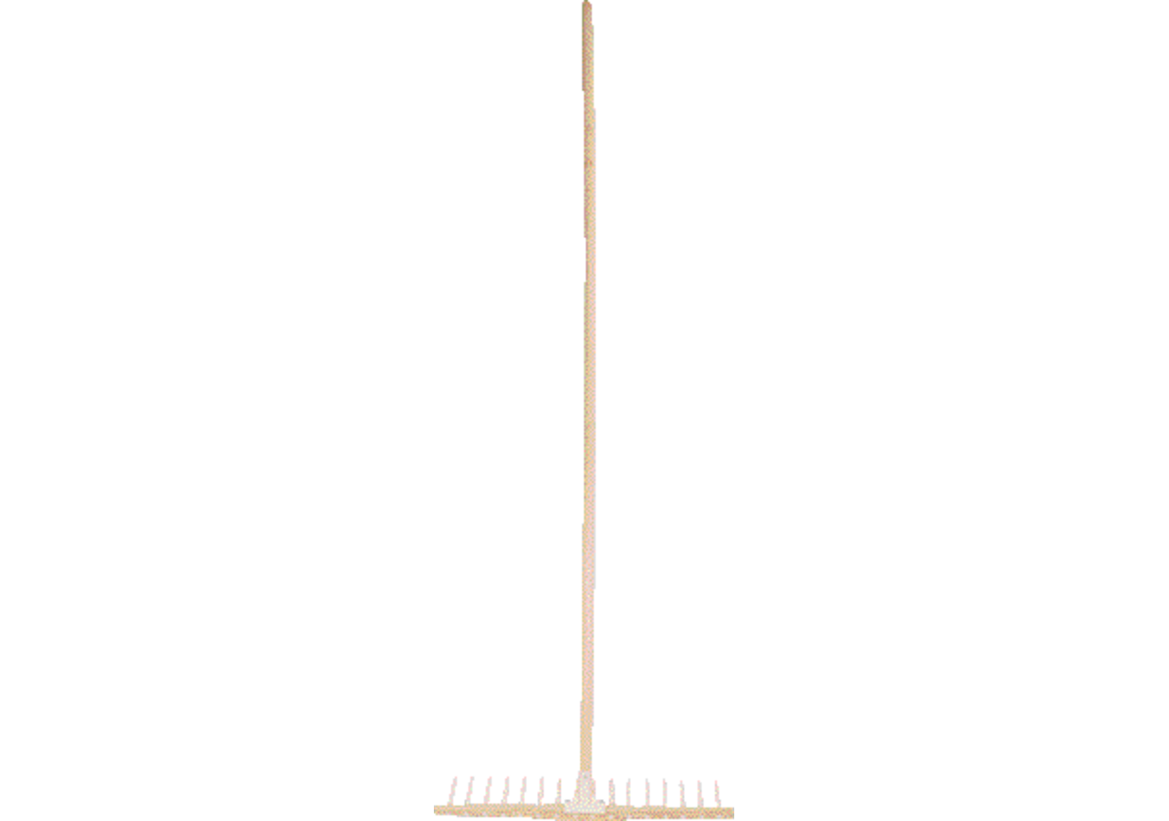 Holzrechen flach, mit Lindenstiel, 16 PVC-Zähne, 66 cm GartenShop24