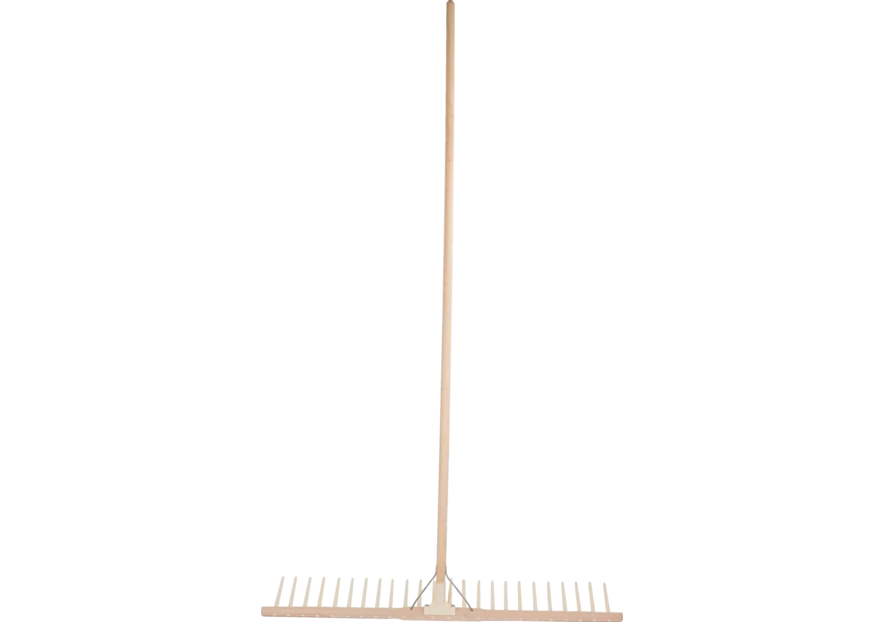 Holzrechen flach, mit Lindenstiel, 24 PVC-Zähne, 105 cm GartenShop24