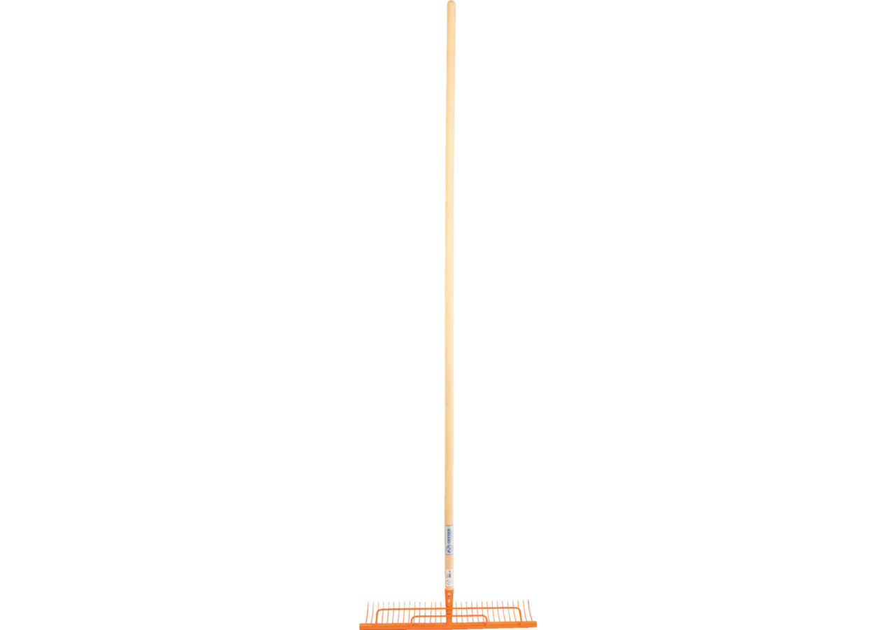 Rasenrechen Stahl, mit 200 cm Stiel, B 58 cm, 32 Zinken Offner Offner