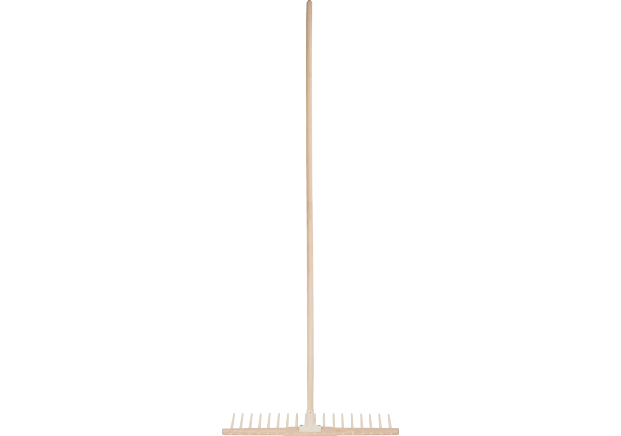 Holzrechen steil, mit Lindenstiel, 18 PVC-Zähne, 74 cm GartenShop24