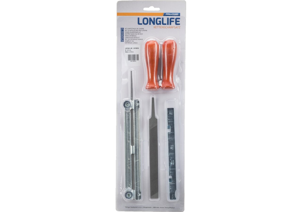 Kettenschärfsatz Longlife mit Rundfeile AD 4,8 mm Prillinger Longlife