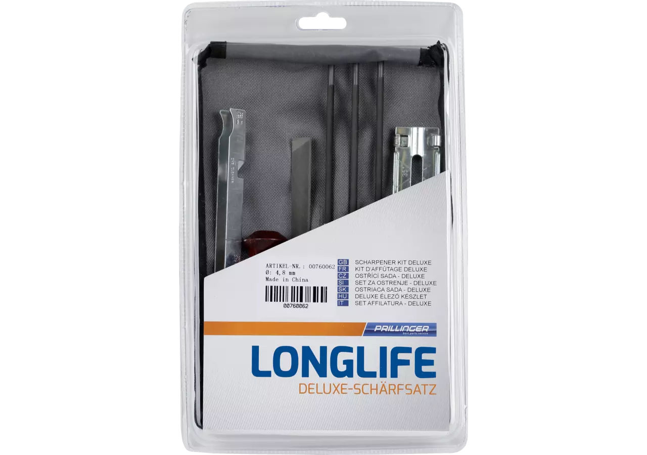 Kettenschärfsatz Longlife Deluxe, mit Rundfeile AD 4,0 mm Prillinger Longlife