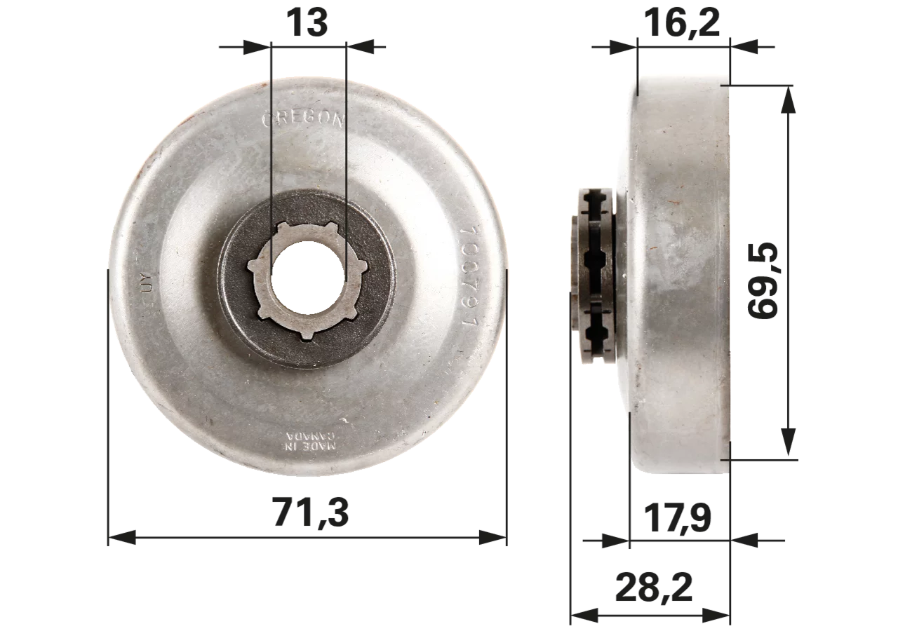 Ringkettenrad T .325 Zoll, 7 Zähne, SM7, Oregon 100791X Oregon