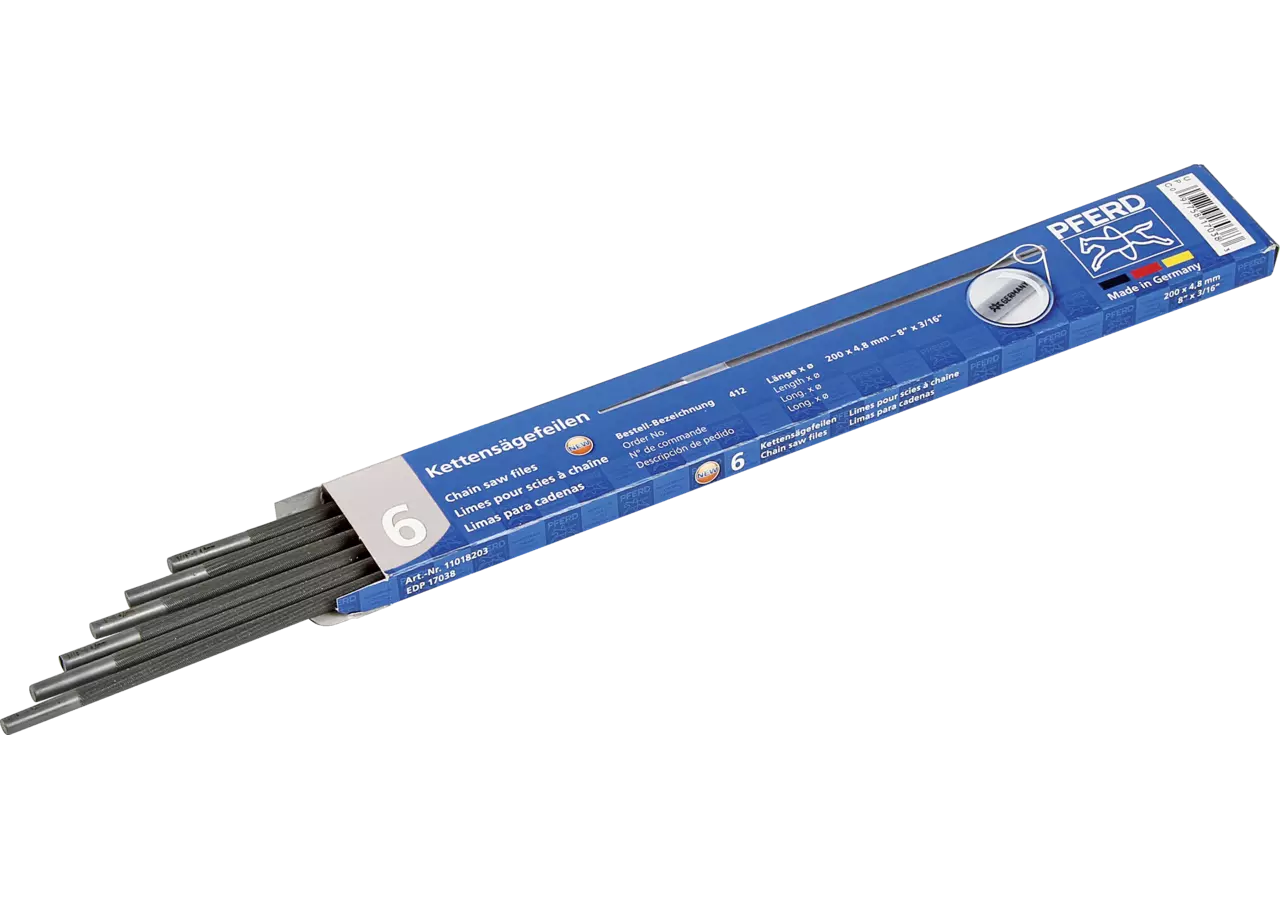Rundfeile L 200 mm, AD 4,0 mm, im Karton, 6 Stück von Pferd Pferd