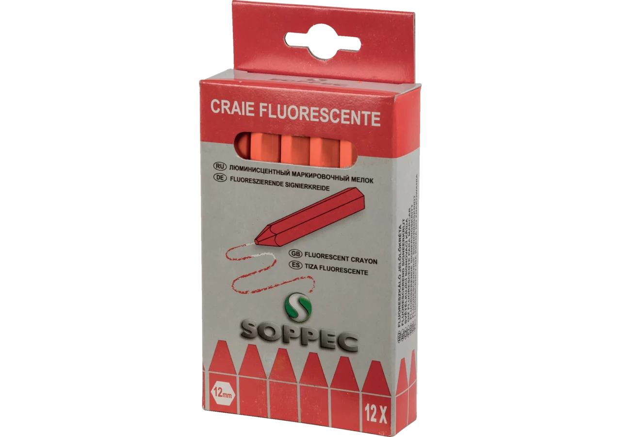 Kreide fluoreszierend, Rot, Inhalt 12 Stück von Soppec GartenShop24
