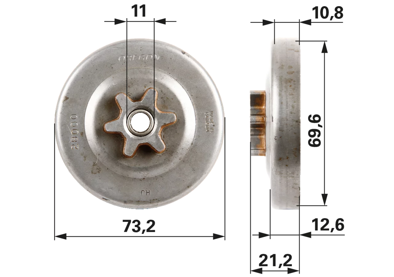 Spurkettenrad T 3/8 Zoll, 6 Zähne – passend für Oregon 28000 GartenShop24
