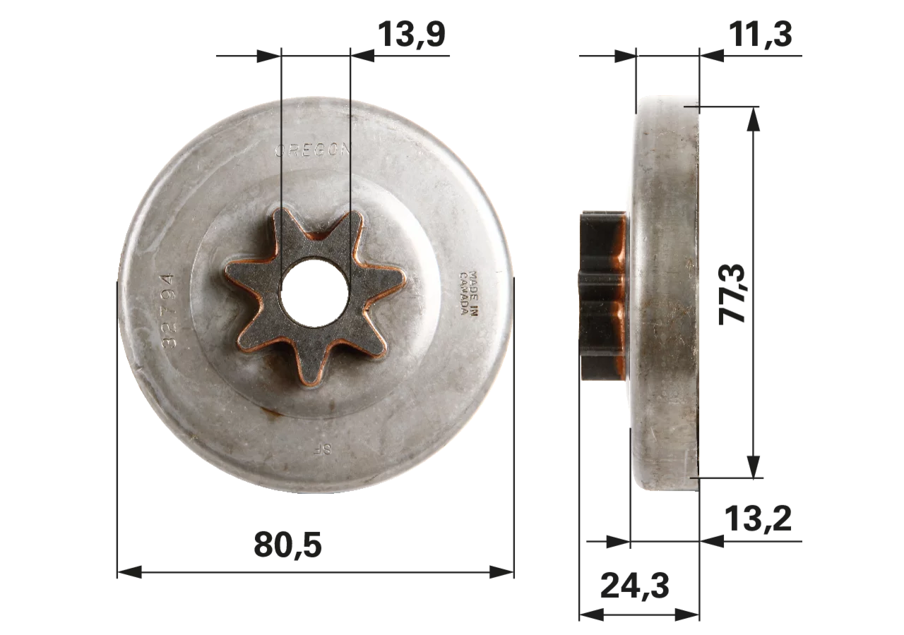 Spurkettenrad T 3/8 Zoll, 7 Zähne, SM7 – passend für Oregon 32794X GartenShop24