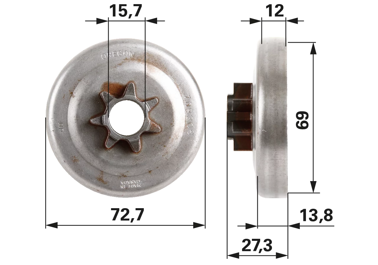 Spurkettenrad T .325 Zoll, 7 Zähne – passend für Oregon 108308X GartenShop24