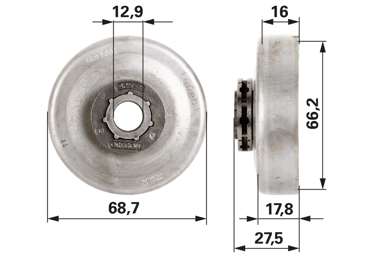Ringkettenrad T .325 Zoll, 7 Zähne, SM 7 – passend für Oregon 100961X GartenShop24