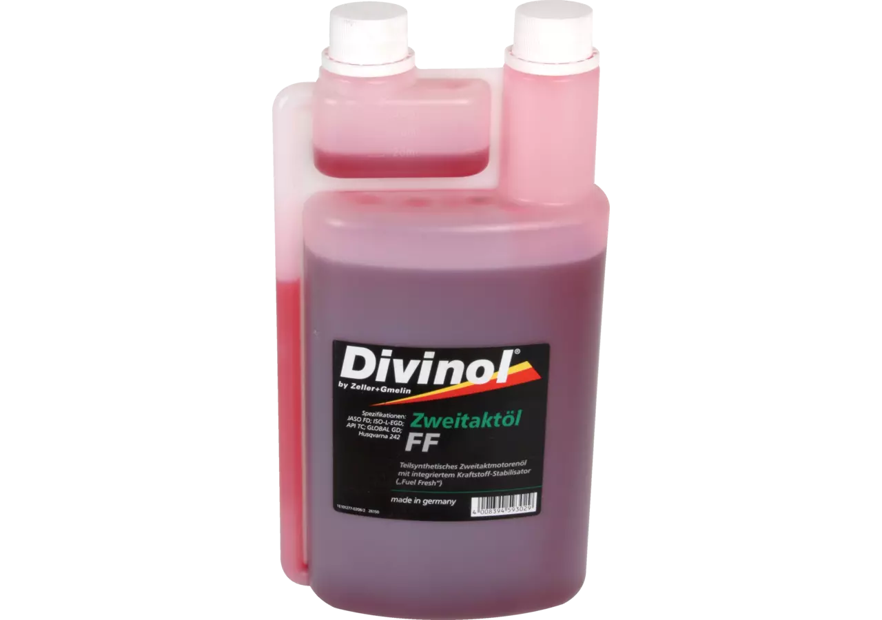 Divinol Zweitaktöl teilsynthetisch mit Kraftstoffstabilisator, mischbar 1:50 – 1 Liter GartenShop24 - Hochwertige Gartengeräte
