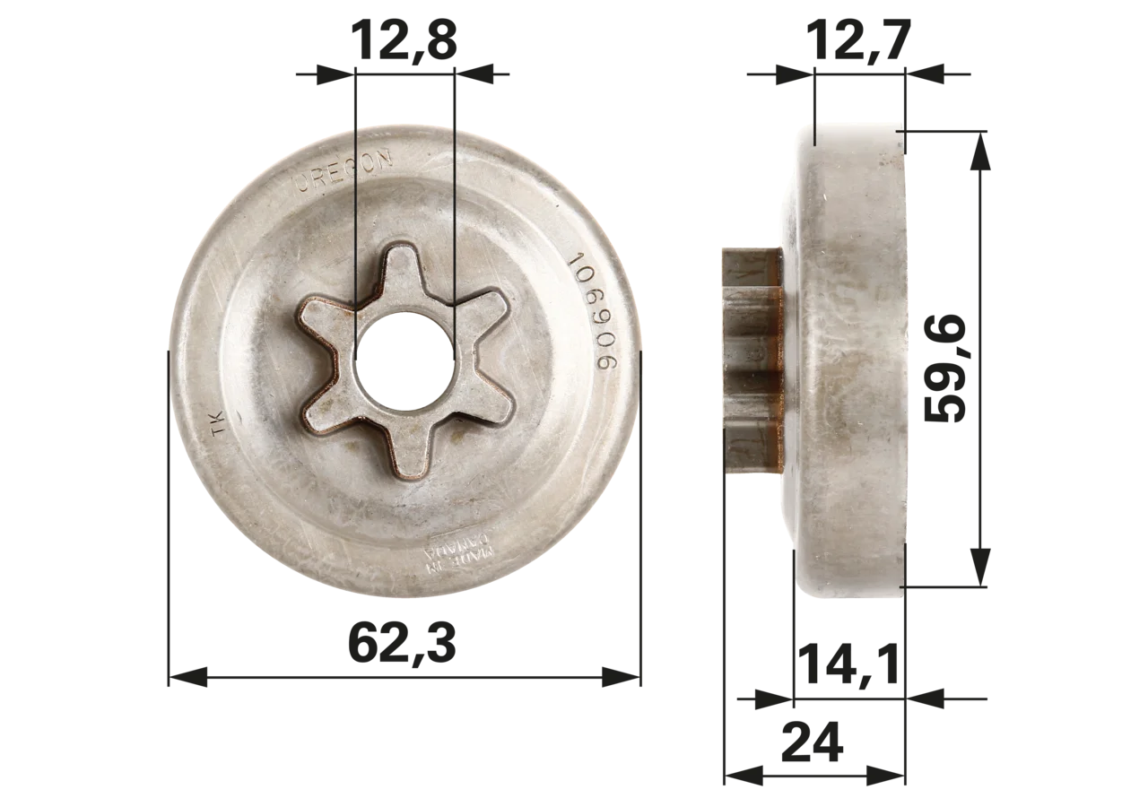 Spurkettenrad T 3/8 Zoll, 6 Zähne, LP – passend für Oregon 106906X GartenShop24