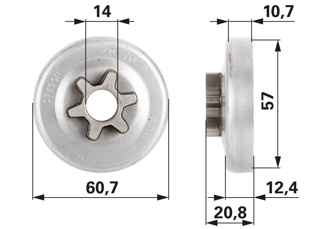Spurkettenrad T 3/8 Zoll, 6 Zähne, LP – passend für Oregon 104102X GartenShop24