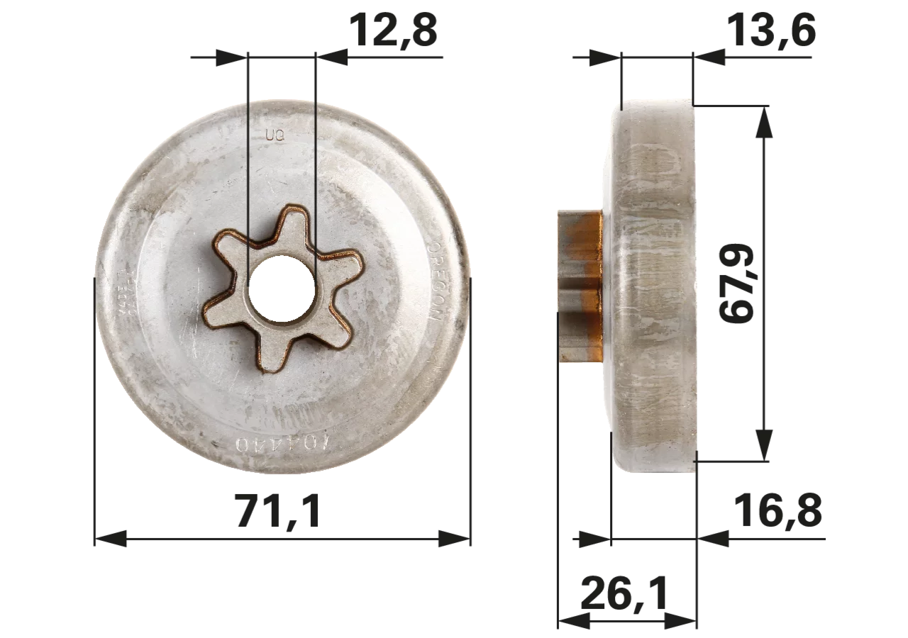 Spurkettenrad T 3/8 Zoll, 6 Zähne, LP – passend für Oregon 104440X GartenShop24