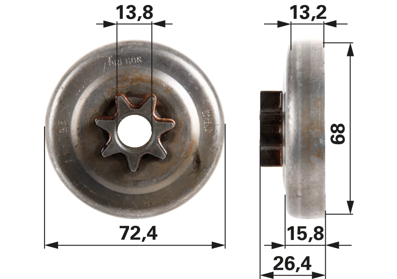 Spurkettenrad T .325 Zoll, 7 Zähne – passend für Oregon 111185X GartenShop24