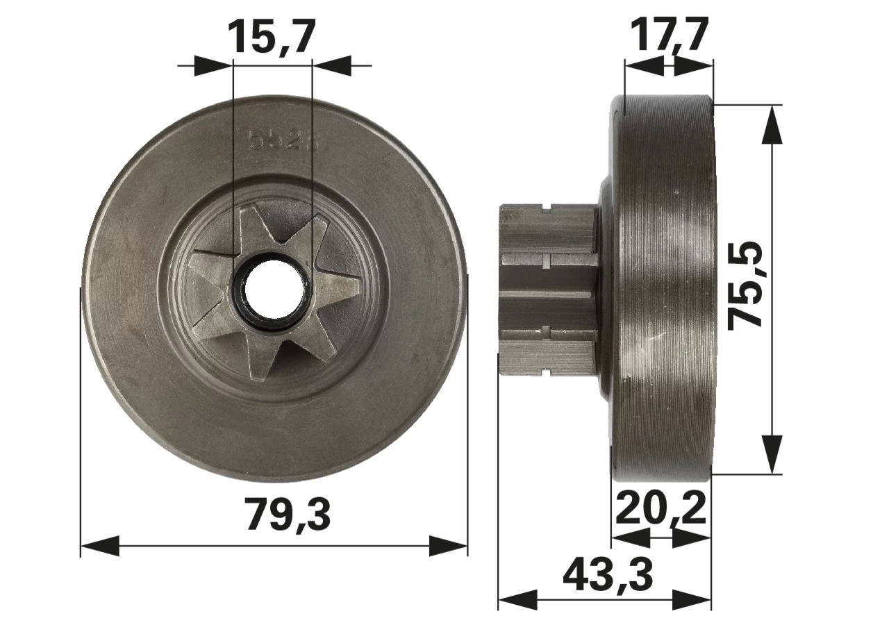 Spurkettenrad T 3/8 Zoll, 7 Zähne – passend für Oregon 32064X GartenShop24