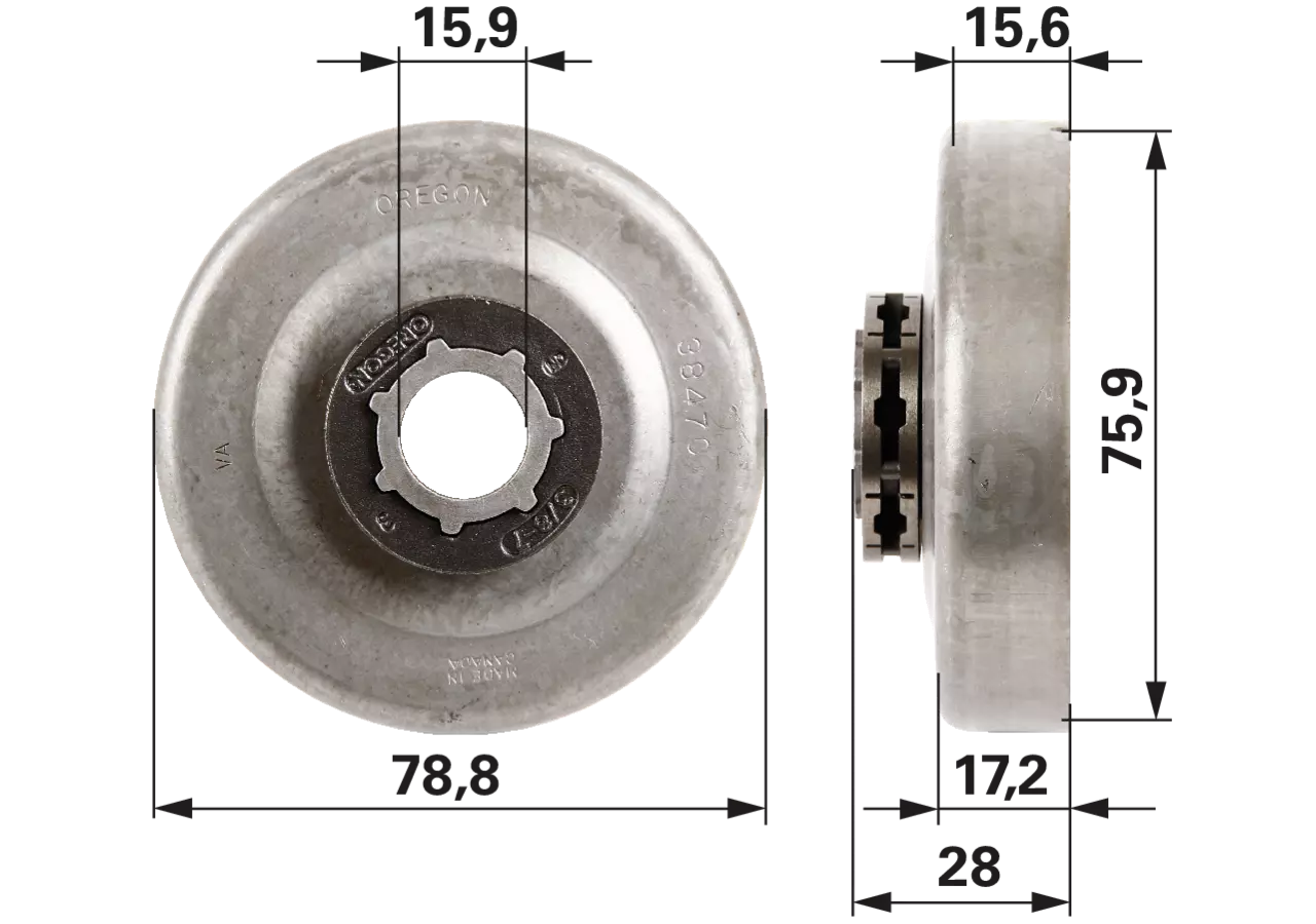 Ringkettenrad 3/8 Zoll, 7 Zähne, STD7 – passend für 38470X GartenShop24