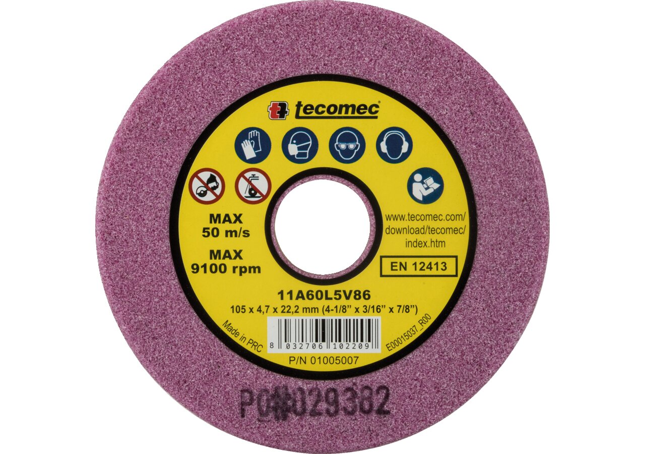 Schleifscheibe AD 105 mm, ID 22,2 mm, B 4,7 mm Ultra Slim Tecomec
