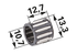 Nadellager AD 13,3 mm, ID 10,7 mm, B 12,7 mm GartenShop24