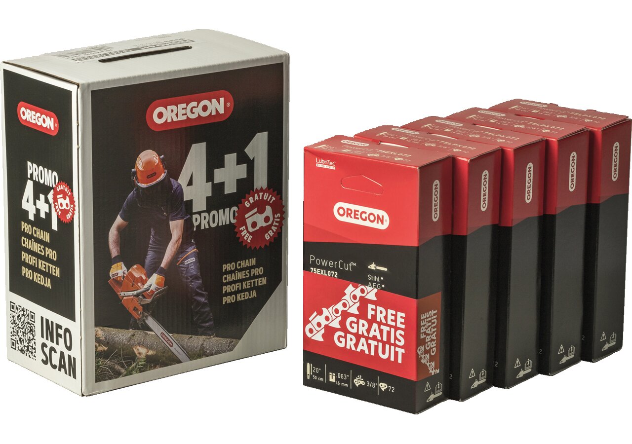 Sägekette Promo 4+1 T .325 Zoll, HM, S 1,3 mm, 72E Oregon, 5 Stück GartenShop24