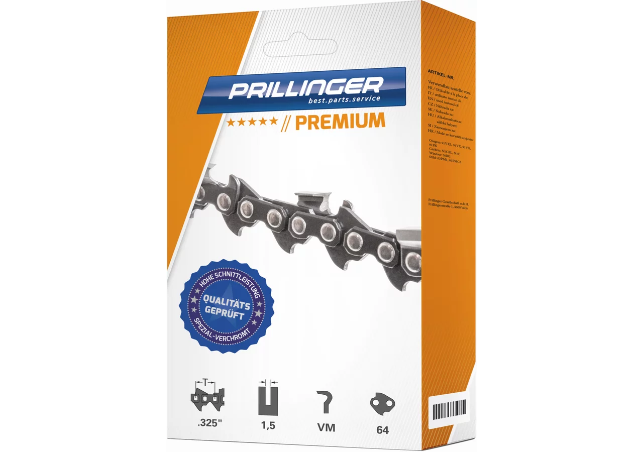 Sägekette Premium T .325 Zoll, VM, S 1,5 mm, 64E Prillinger Premium