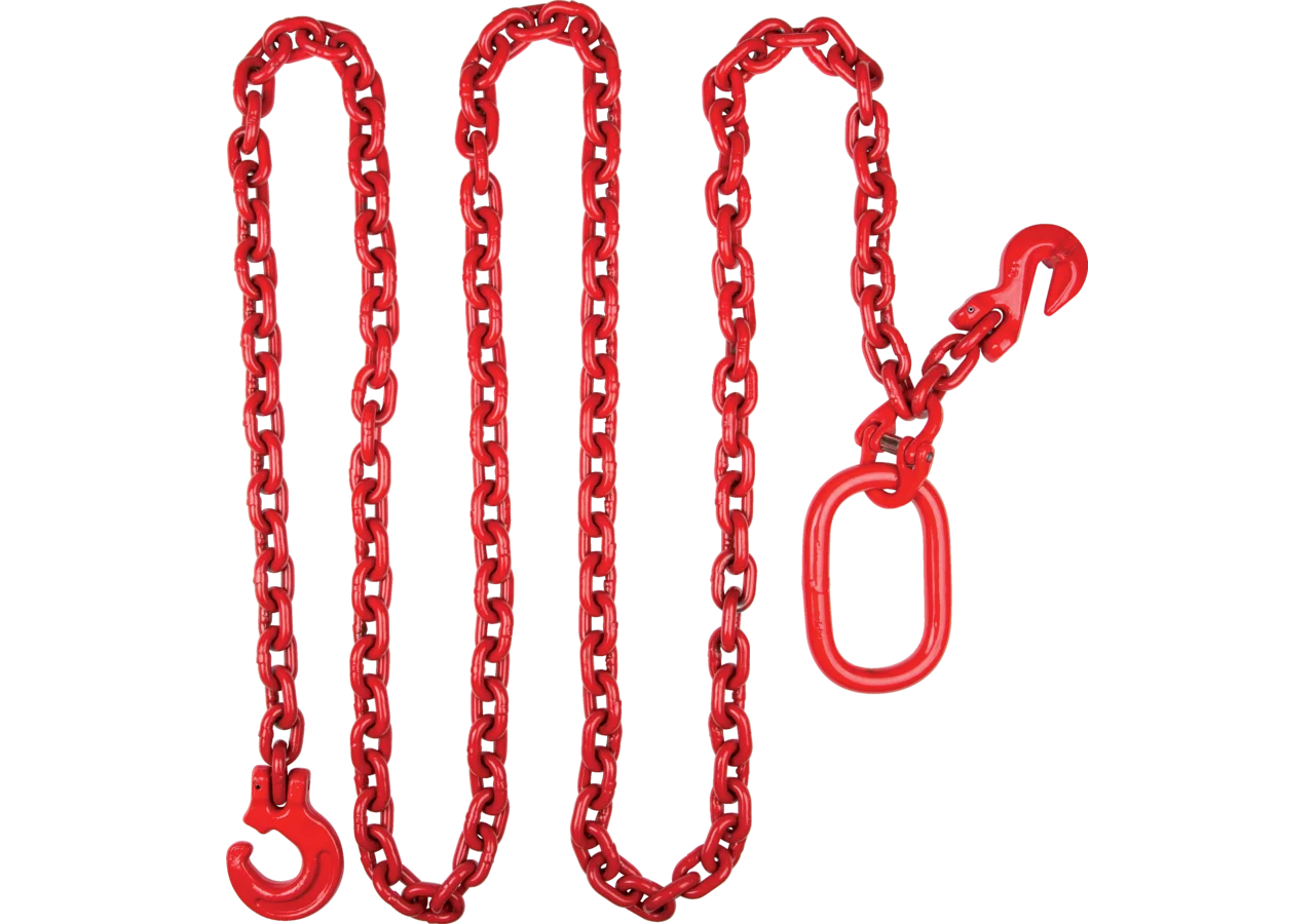 Rückekette 7 mm, L 3.000 mm, Güte 80, Rot Rundstahlkette mit Verkürzung. GartenShop24
