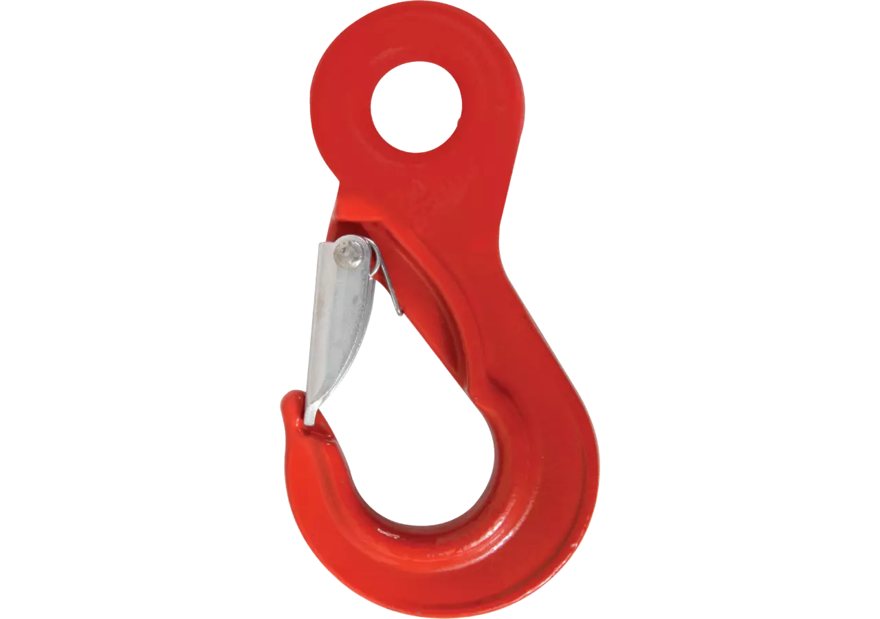 Lasthaken für Kette 13 mm, Güte 80, Rot Mit Öse und stabiler Sperrklin GartenShop24
