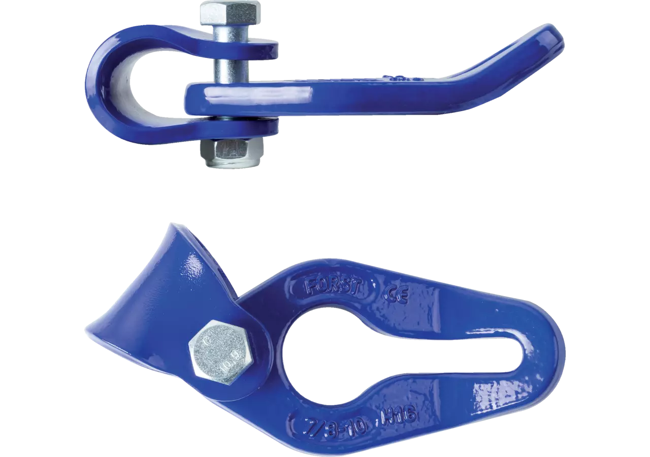 Seilgleitbügel für Kette 7-8 mm, Güte 100, Blau Seilgleitbügel gebogen (45 Gra GartenShop24