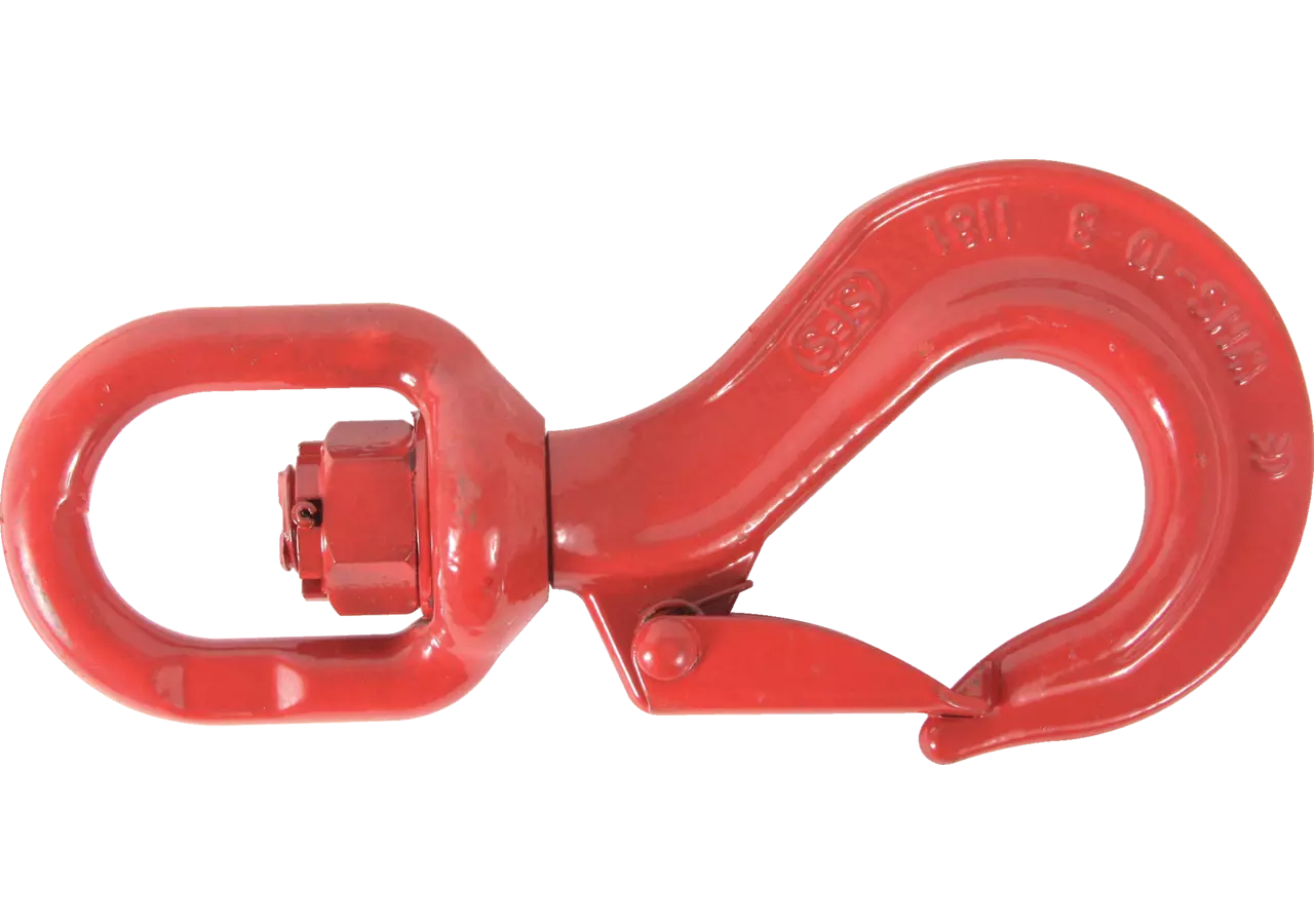 Lasthaken für Kette 10 mm, Güte 80, Rot Mit Gabelkopf, stabiler Sperrk GartenShop24