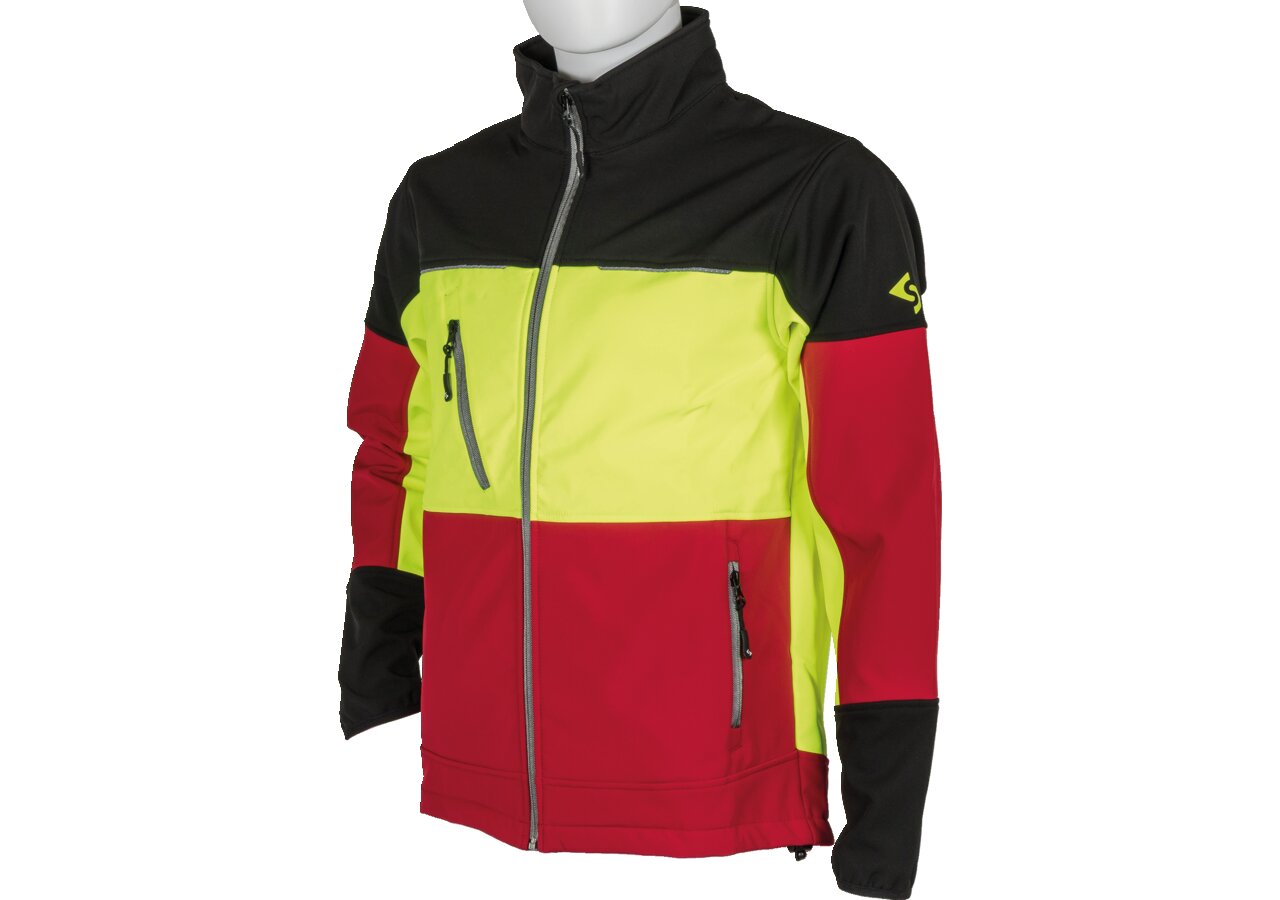 Forst-Softshelljacke Woodcreek, Rot-Schwarz-Gelb, Größe M GartenShop24