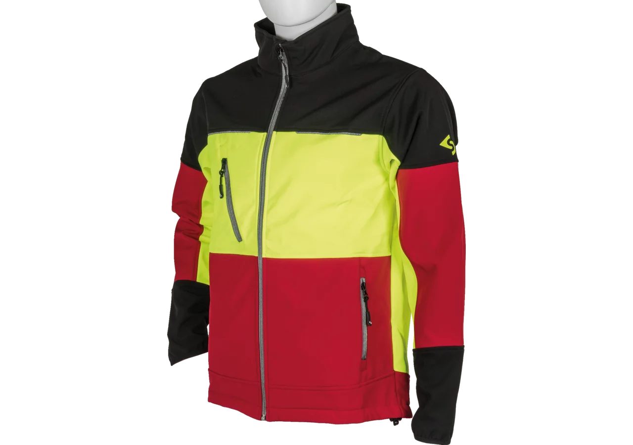Forst-Softshelljacke Woodcreek, Rot-Schwarz-Gelb, Größe XXXL GartenShop24