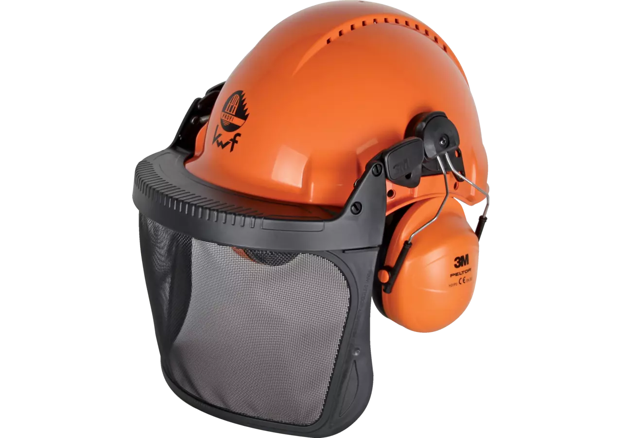 Forsthelm G3000 mit Kunststoff-Visier, Orange GartenShop24
