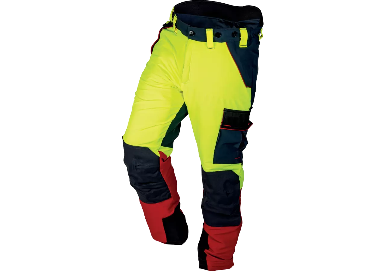 Schnittschutzhose Rot-Anthrazit-Leuchtgelb, Größe XXXL GartenShop24