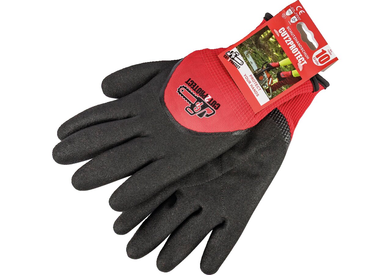 Schnittschutzhandschuh Schwarz-Grau, Cut2Protect GartenShop24
