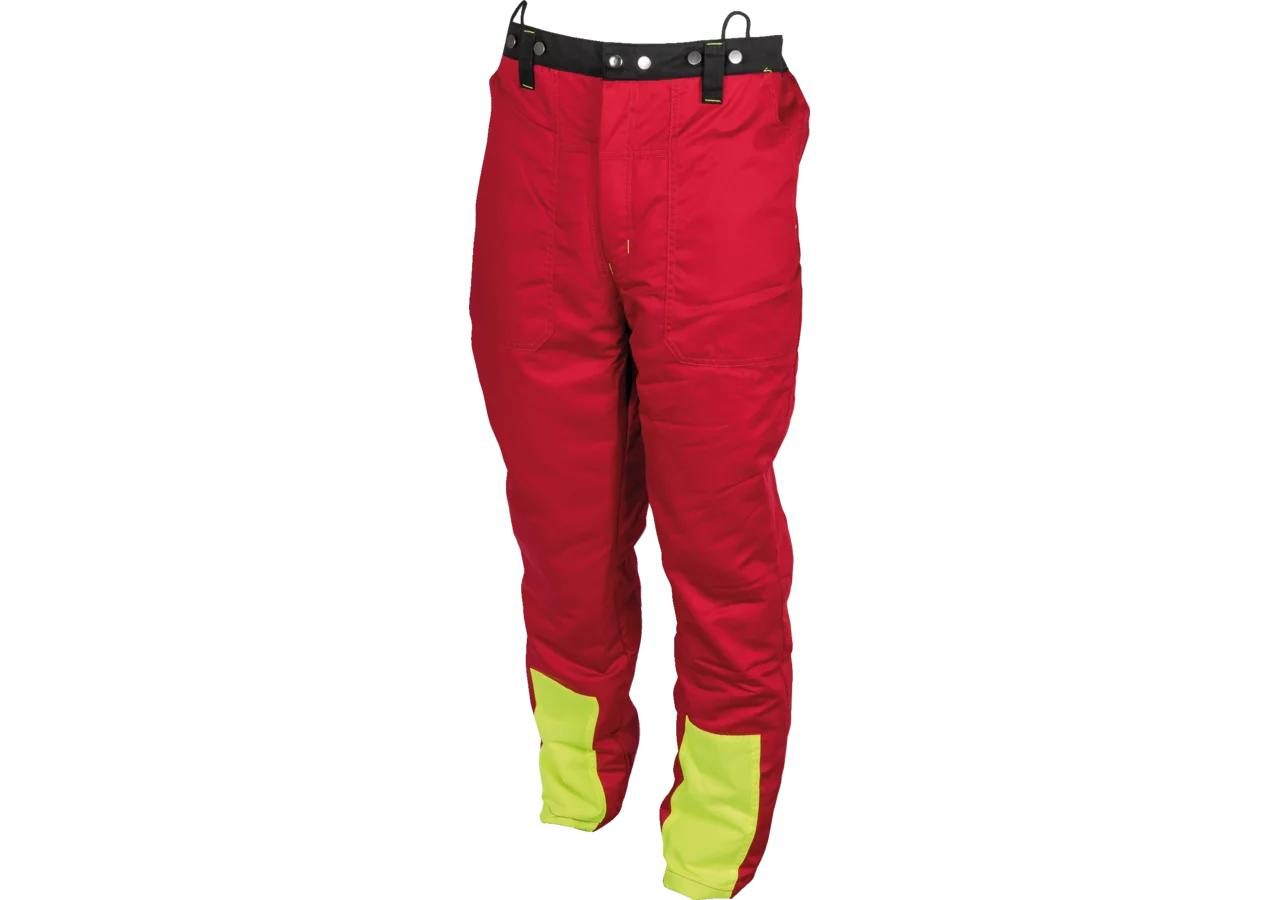 Schnittschutzhose Woodcreek Basic, Rot-Schwarz-Gelb, Größe M GartenShop24