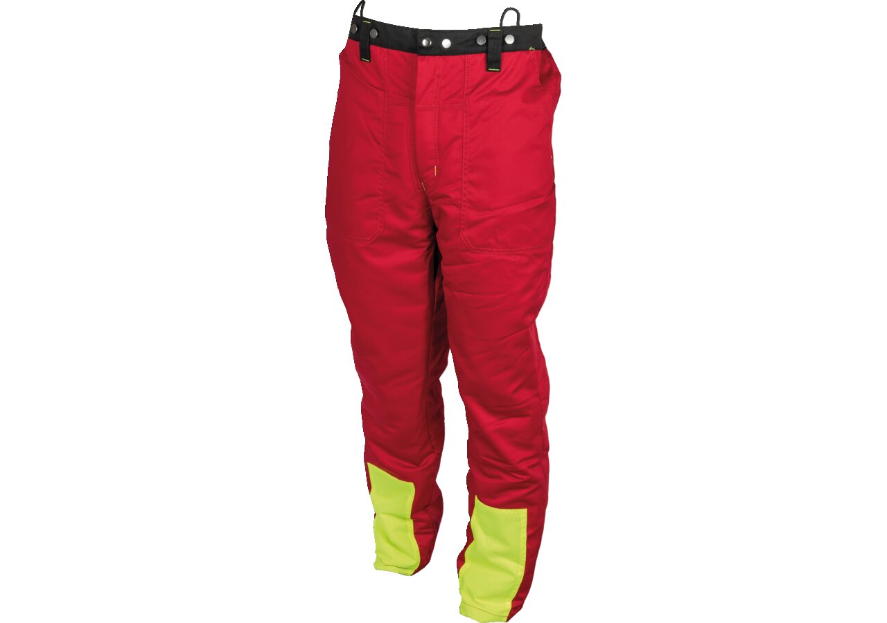 Schnittschutzhose Woodcreek Basic, Rot-Schwarz-Gelb, Größe XXXL GartenShop24