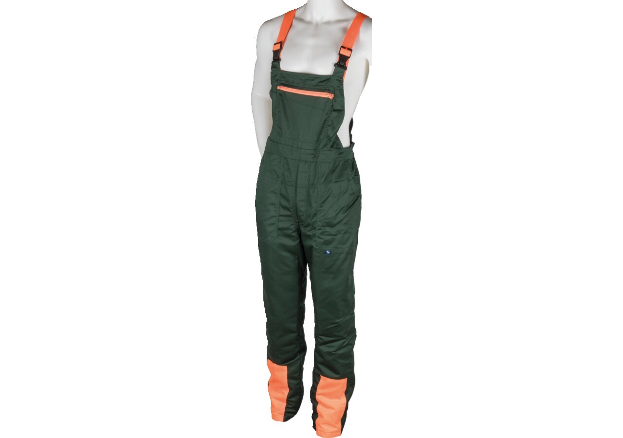 Schnittschutzlatzhose Woodcreek Basic, Grün-Orange, Größe L GartenShop24