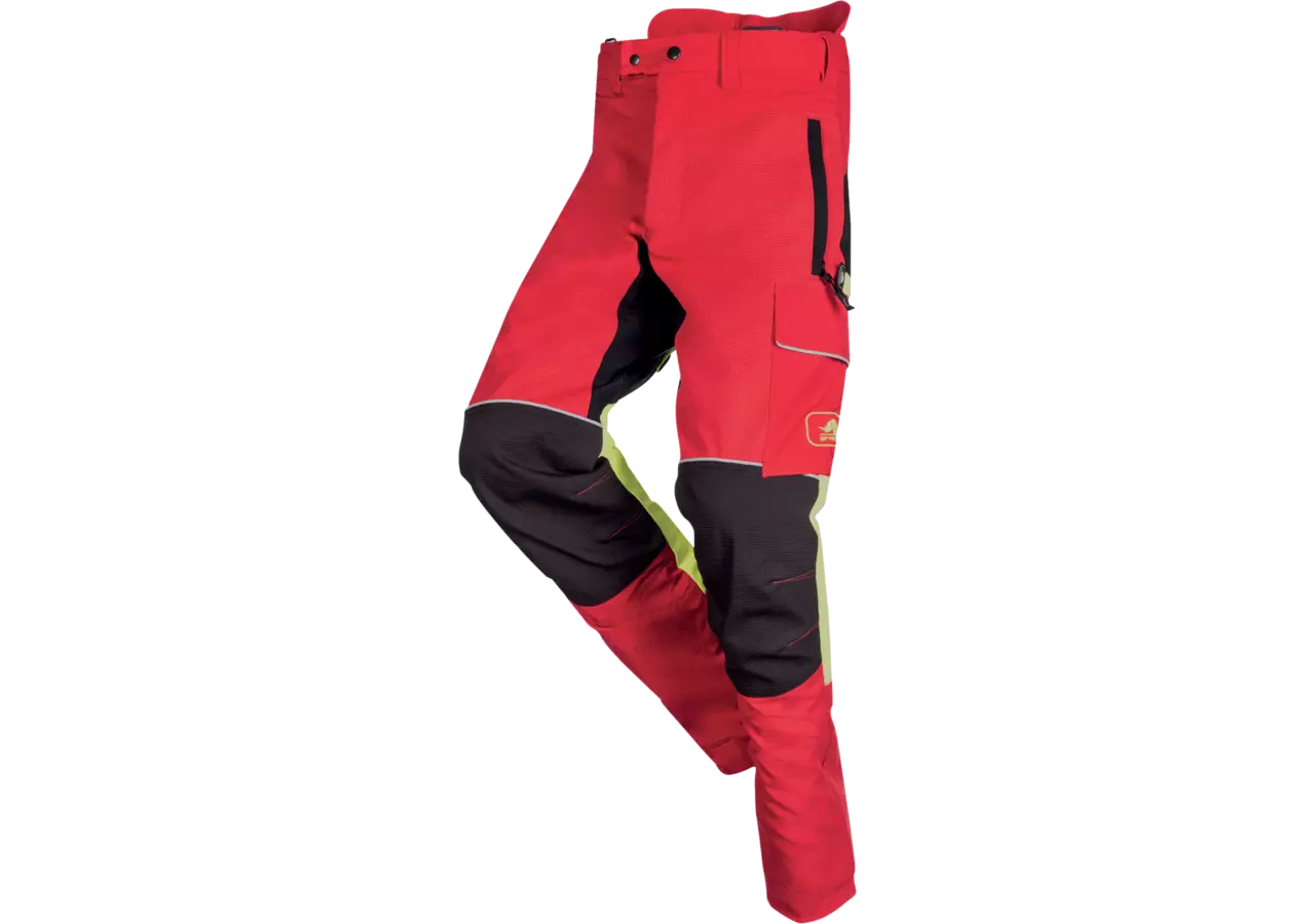 Schnittschutzhose Rot-Leuchtgelb-Schwarz, Größe S SIP Protection