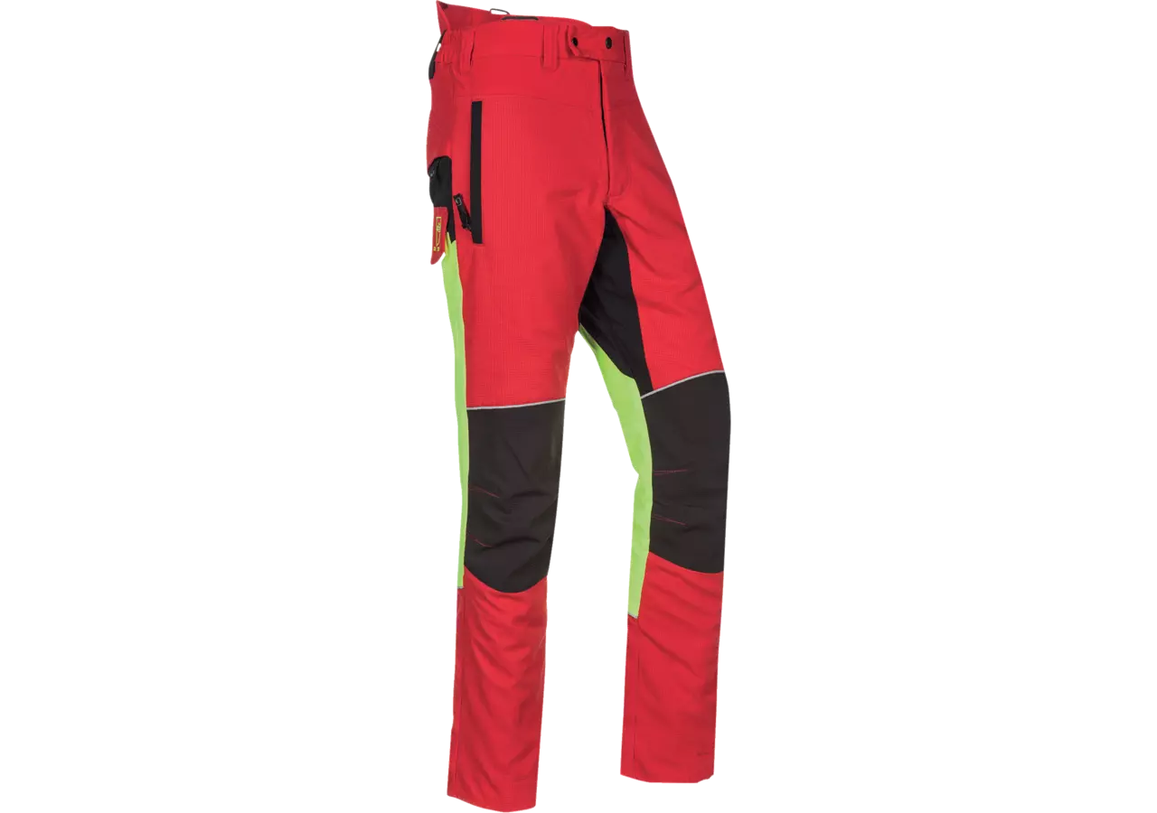 Schnittschutzhose Rot-Leuchtgelb-Schwarz, Größe M SIP Protection