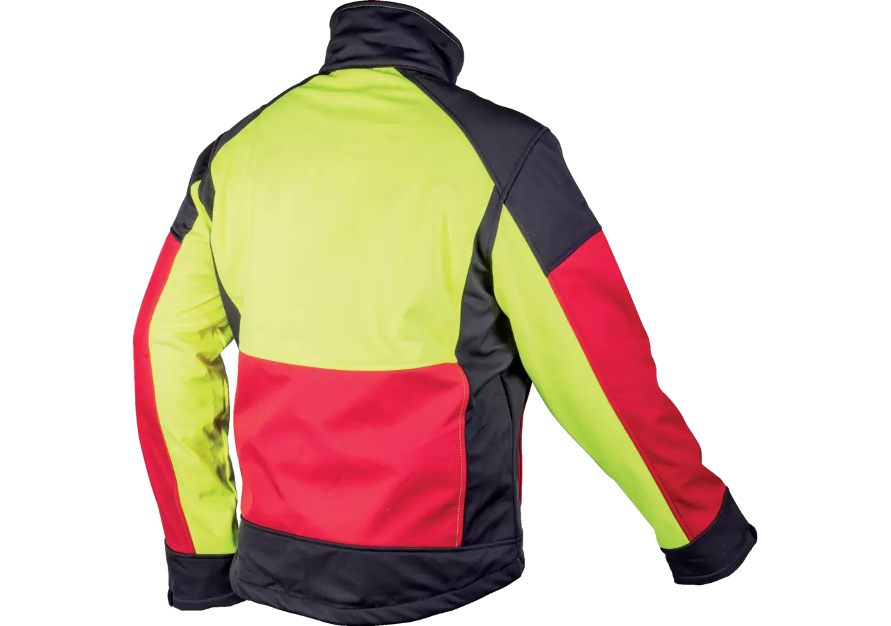 Forstjacke Softshell, Rot-Leuchtgelb-Grau, Größe S GartenShop24