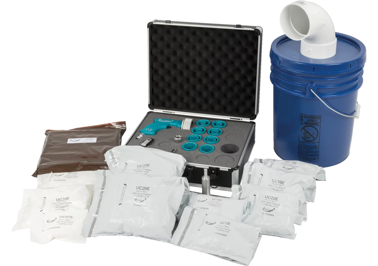 Reinigungskit UC-EL 1 1/4, mit Projektilen und Auffangbehälter Ultra Clean