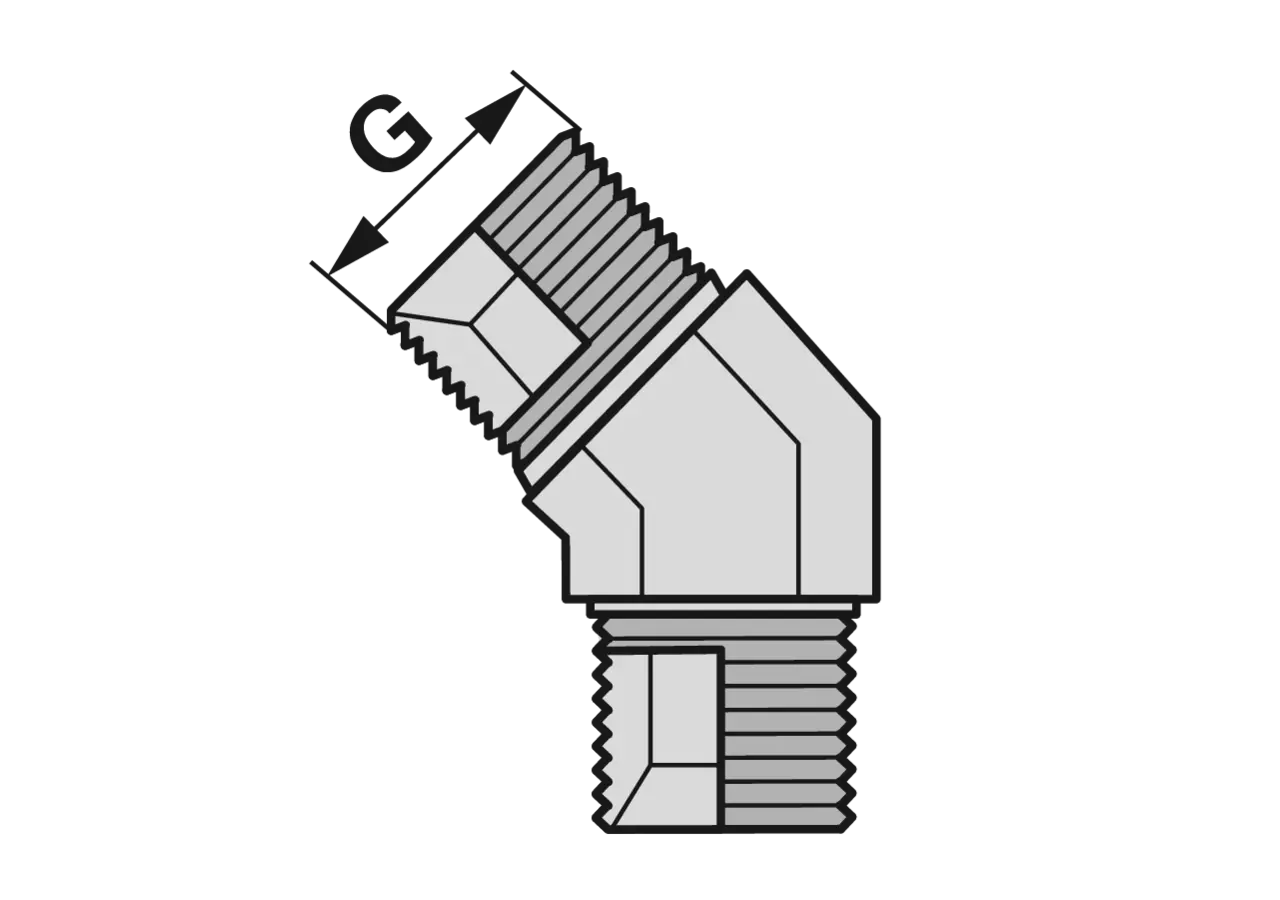 Winkelverschraubung 45 BSP G 1/2 GartenShop24 - Hochwertige Gartengeräte