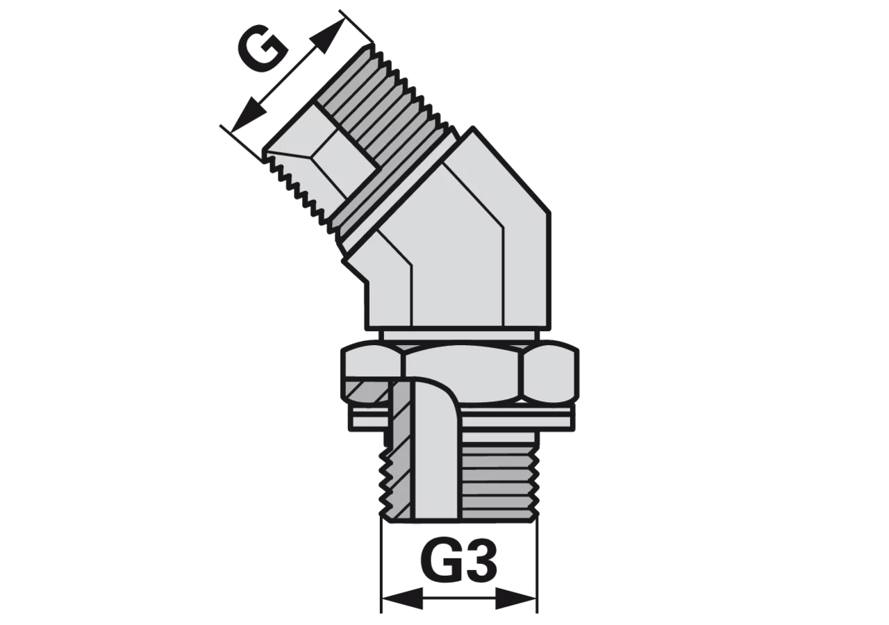 Einschraub Winkelverschraubung 45 BSP G 3/4 - G 1/2 GartenShop24 - Hochwertige Gartengeräte