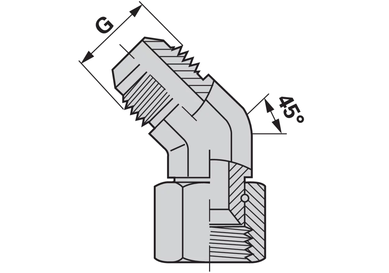 Einstellbare Winkelverschraubung JIC45 1 3/16-12 GartenShop24 - Hochwertige Gartengeräte