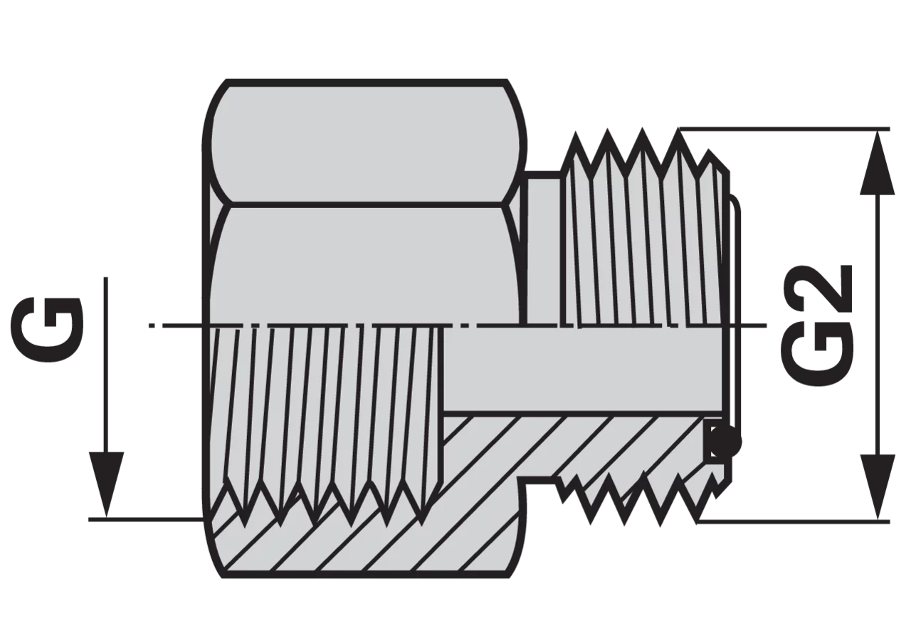 Gerade Reduzierverschraubung ORFS 13/16-16 - ORFS 9/16-18 GartenShop24 - Hochwertige Gartengeräte